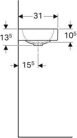 Produktbild Geberit Waschtisch iCon Ablage rechts 53 cm wei 124053000 (310 mm, 530 mm)