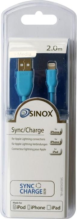 Image du produit Sinox iMedia Cbl USB-Lightn2.0M Blue (2 m, USB 2.0)
