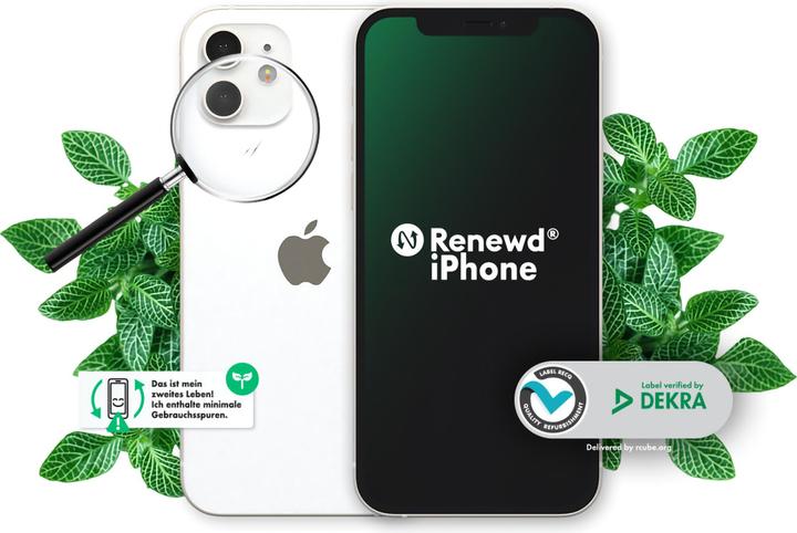 Image du produit Renewd iPhone 12 (64 Go, Blanc, 6.10", 12 Mpx, Double SIM, A / Comme neuf)