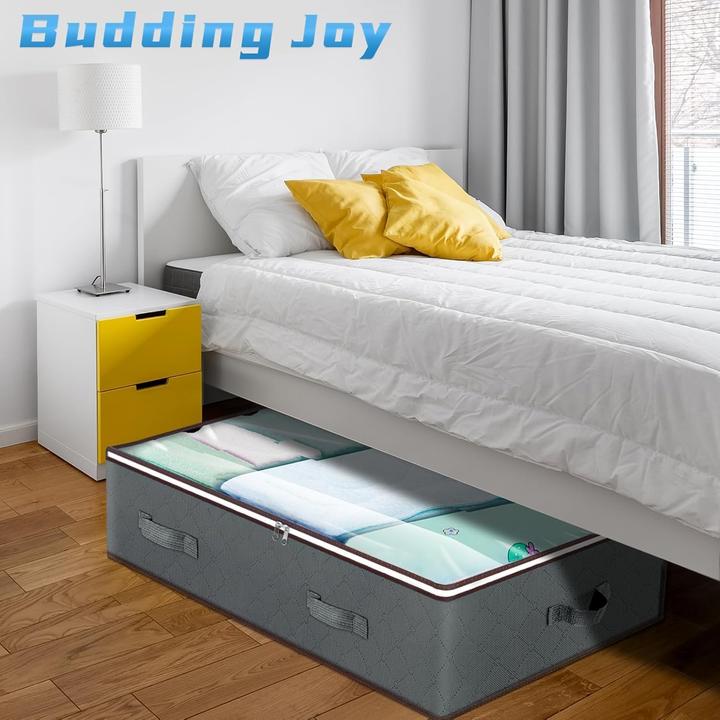 Image du produit Budding Joy Faltbare Unterbett-Aufbewahrungsboxen (4er Set) (50 cm, 90 l, 4x)