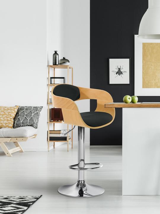 Actual product image CLP Kingston bar stool, natural/black