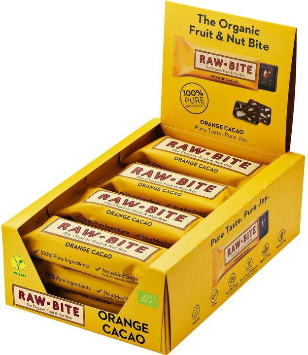 Raw Bite Barre Bio crudité Orange Cacao 12 x 50 g (50 g, 12 pcs)