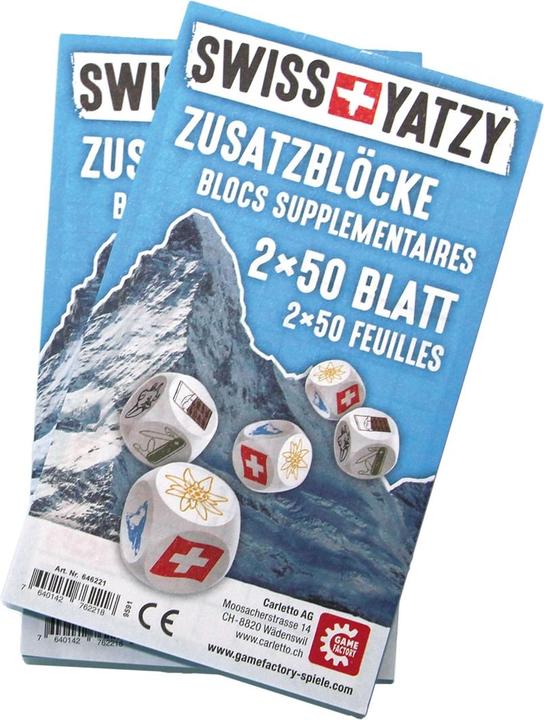 Produktbild Game Factory Swiss Yatzy Zusatzblöcke 2x50 Blatt (mult) (Deutsch, Französisch, Italienisch, 2 - 4 Spieler)