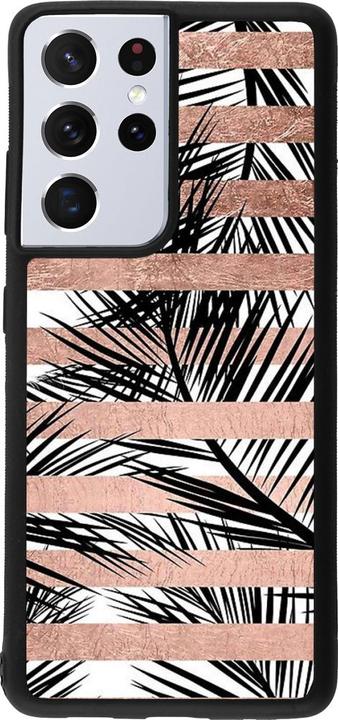 Image du produit PhoneLook Coque Silicone rigide noir Palm trees gold stripes (Samsung Galaxy S21 Ultra 5G)