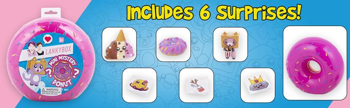 Actual product image Lankybox 2182 Mystery Donut, Collectible Mini Figures, 6 Exciting Toys to Discover Inside, Officiall