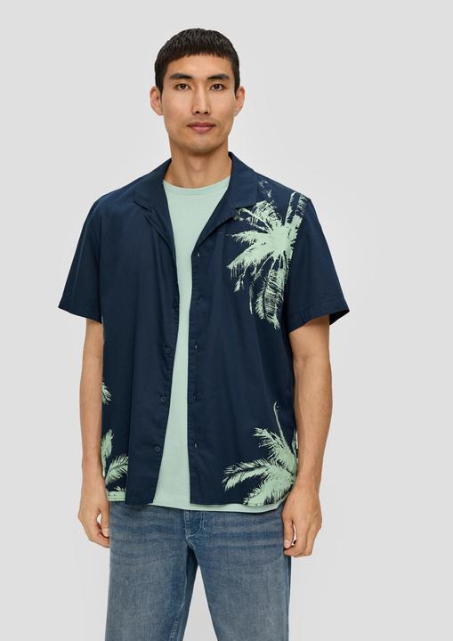 Produktbild S.Oliver Hemd Kurzarmhemd mit Frontprint aus Baumwollmix (M)