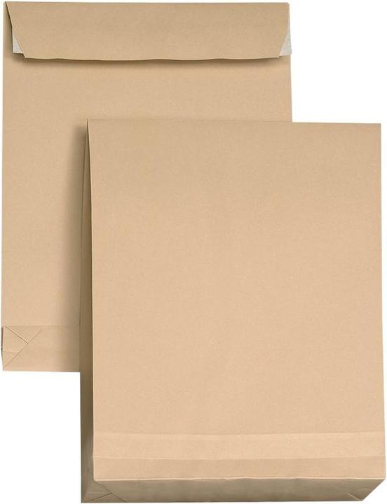 Image du produit Mailmedia Pochettes à soufflet avec bande adhésive, B4 sans fenêtre, marron, 130 g/m2, pli de 40 mm (390... (5 x)