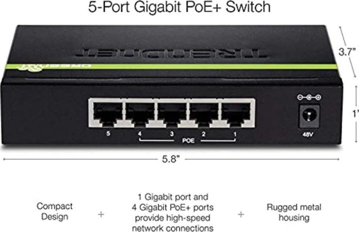Image du produit Trendnet Tpe-Tg50g Poe+ (5 ports)