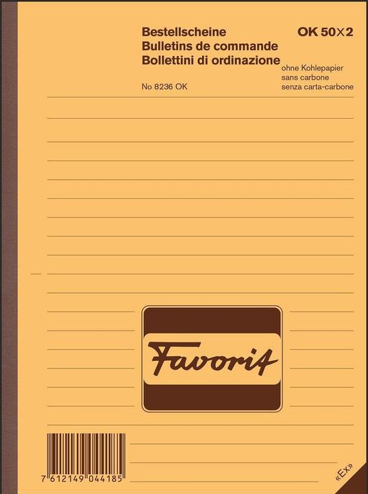 Produktbild Favorit Durchschreibebuch Bestellscheine mit Selbstdurchschreibepapier (100x)