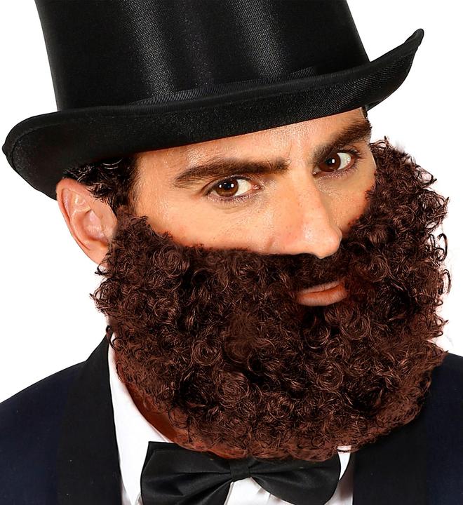 Produktbild Widmann Lockiger Brauner Bart Mit Schnurrbart