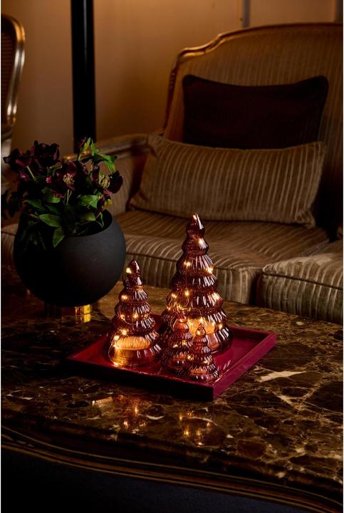 Actual product image Sirius Table Decoration Lucy Tree, Set of 2, Bordeaux, 9 cm