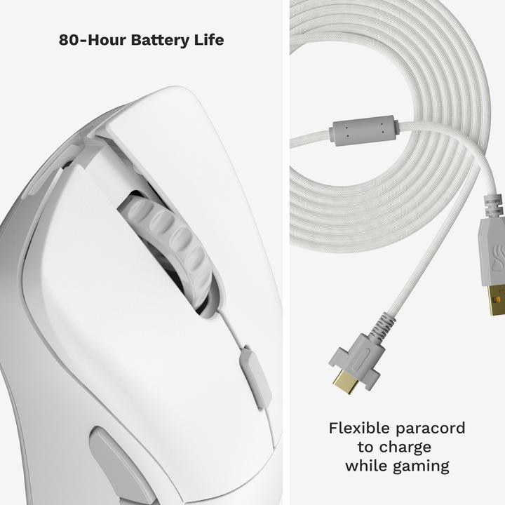 Actual product image Glorious Model D 2 PRO Wireless - 4K/8K Polling - White (Cable, Wireless)