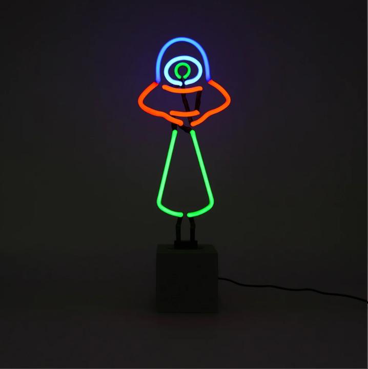 Produktbild Locomocean Glas Neon Tischlampe mit Betonsockel - UFO
