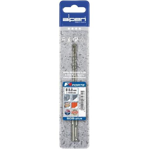 Alpen, Bohrereinsatz, Hammerbohrer SDS-PLUS (8 Millimeter)