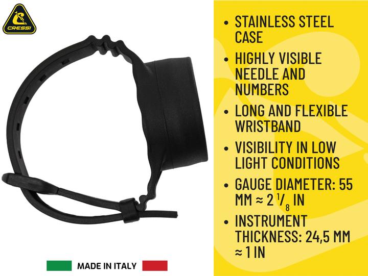 Cressi Armband-Tiefenmesser metrisch