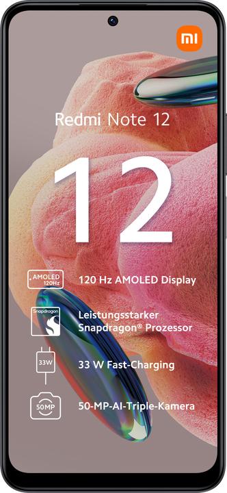 Produktbild Xiaomi Redmi Note 12 (64 GB, Onyx Gray, 6.67", Dual SIM, 4G)