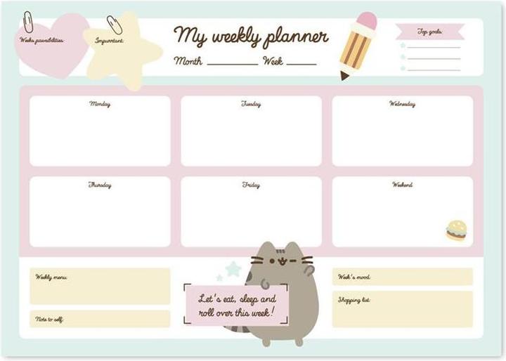 Produktbild Wochen-Notizkalender Pusheen Block, 29.7 x 42 cm (A3)
