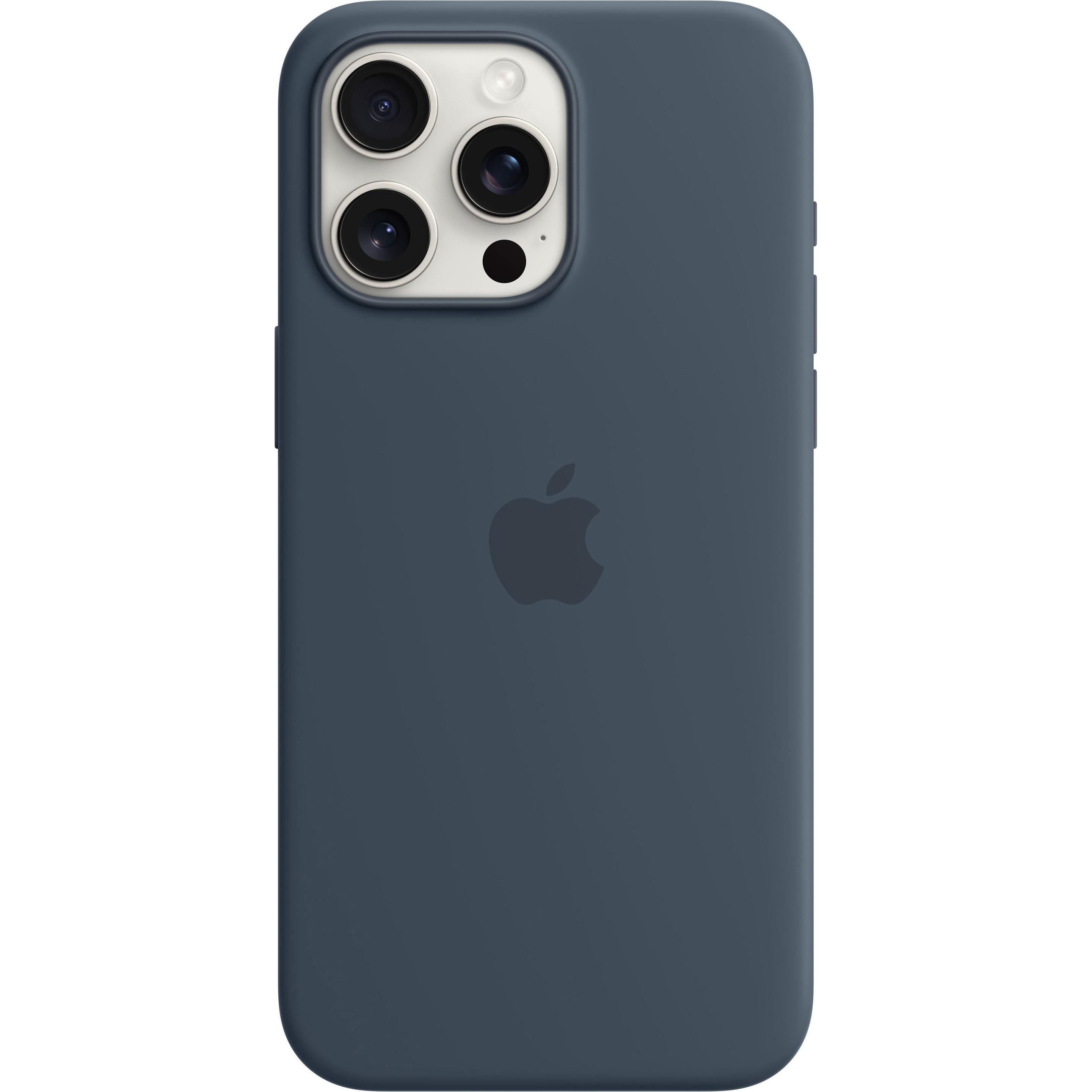 Apple Silikon Case mit MagSafe (Apple iPhone 15 Pro Max), Smartphone Hülle, Blau