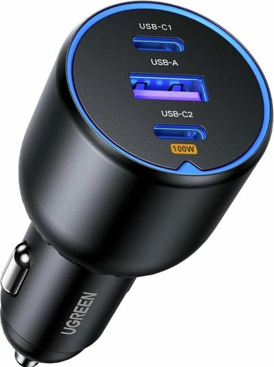 Actual product image Ugreen Fast Car Charger 130W 90413 2xUSB-C PD+USB-A