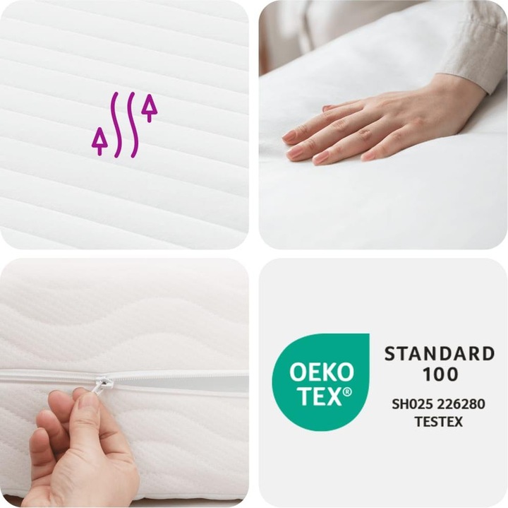 Produktbild VidaXL Schaumstoffmatratze 80 x 220 cm Härtegrad H2 H3 (80 x 220 cm, Schaumstoffkern)