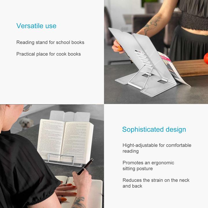 Image du produit Intirilife Support de lecture Support de livre réglable en hauteur pour l'école Bureau Bureau
