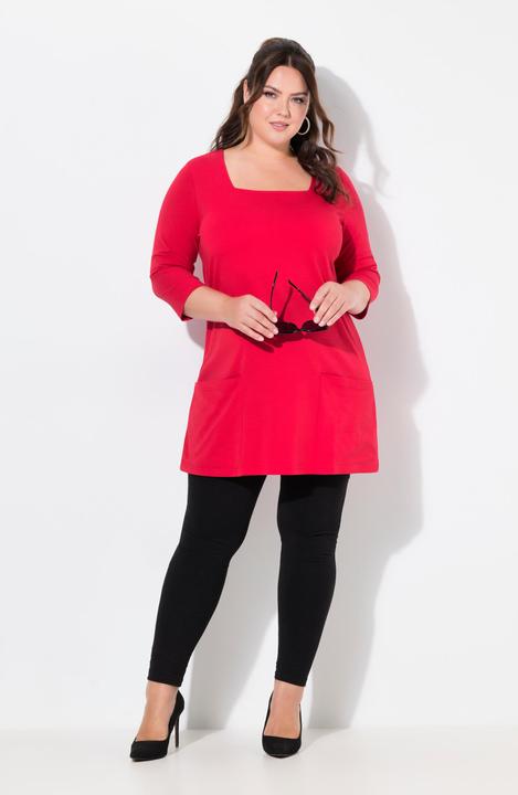 Produktbild Ulla Popken Longshirt, Taschen, A-Linie, Carree-Ausschnitt, 3/4-Arm (58)