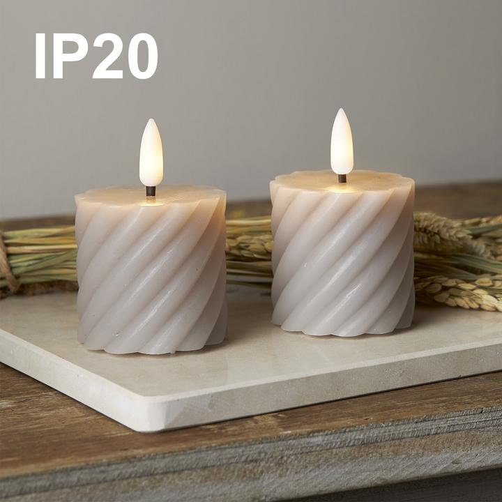 Actual product image Star Trading LED candles with timer function | Pillar candles grey | LED candle with timer | Pillar candles (1 x)