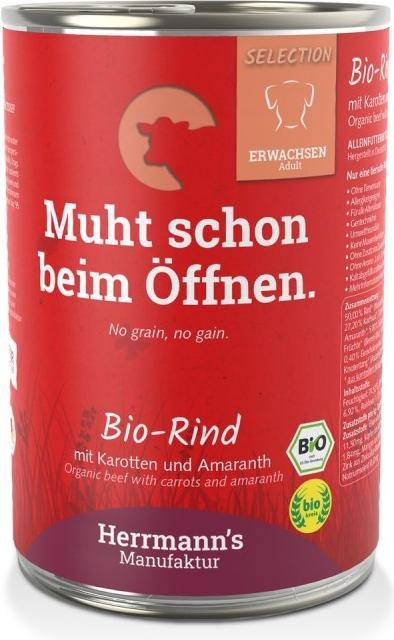 Produktbild Herrmanns Rind mit Karotten und Amaranth (Adult, 1 Stk., 400 g)