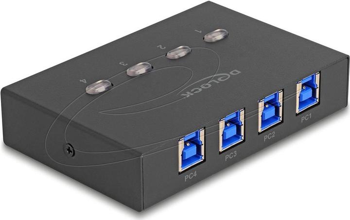 Actual product image Delock USB 5 Gbps switch for 4 PCs on 1 device