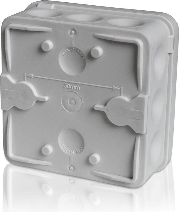 Actual product image F-Tronic FR junction box IP55, 80x80x37mm, grey, without lugs, w. piercing membrane, E1210