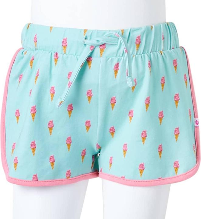 Actual product image vidaXL Children's shorts with drawstring Light mint green 140,Material (140)