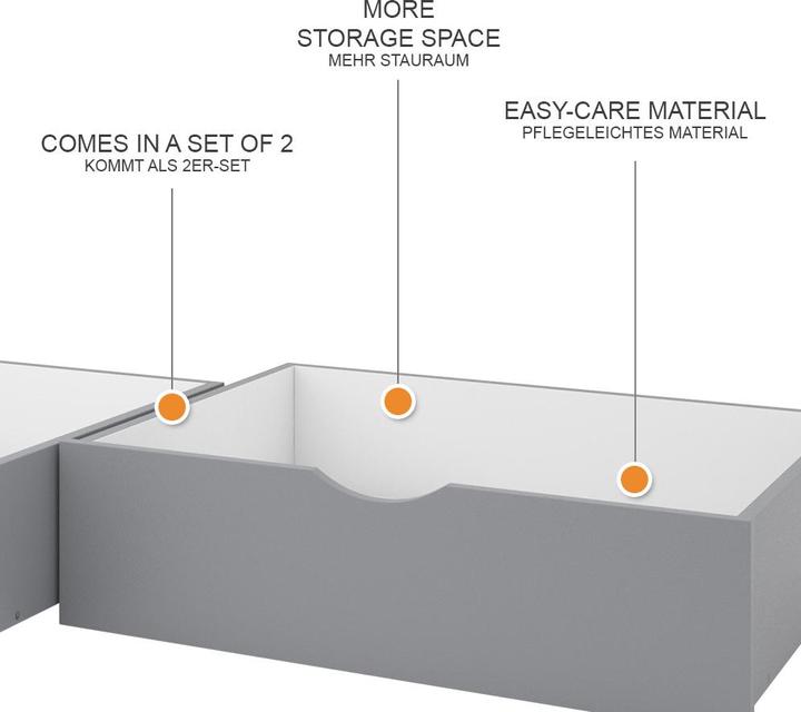 Actual product image VitaliSpa Roll-out drawer Bali, Grey, 78 x 61.8 cm Set of 2