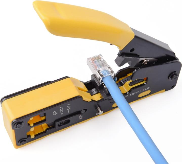 Produktbild Digitus Multimodulares Crimpwerkzeug Pass through geeignet für 6P,8P, CAT 7, EZ 8P8C Stecker (25 mm)