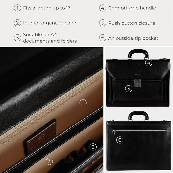 Produktbild Time Resistance Handgefertigte Aktentasche aus echtem Leder für den professionellen Auftritt