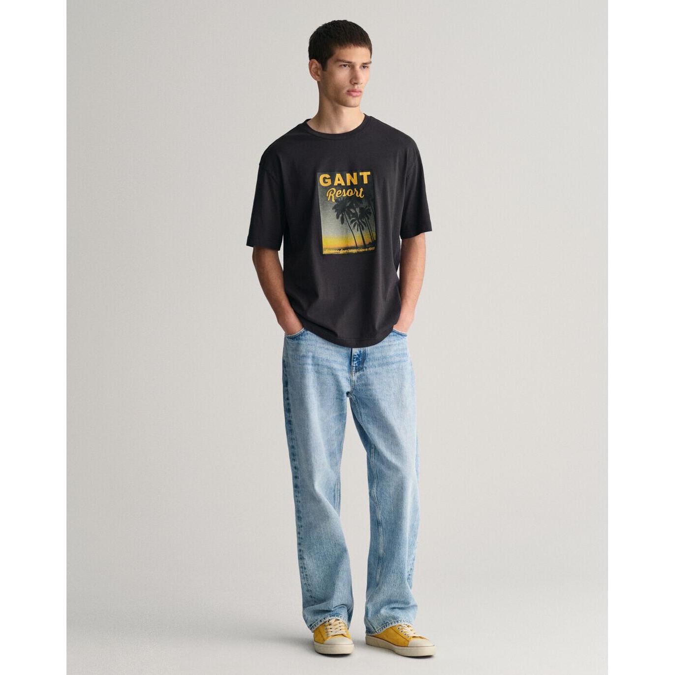 Thumbnail - GANT, Herren, Shirt, t-shirt washed graphic, Schwarz, (XL)