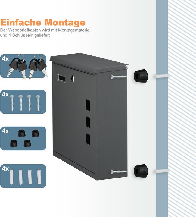 Actual product image Relaxdays Briefkasten mit Sichtfenster