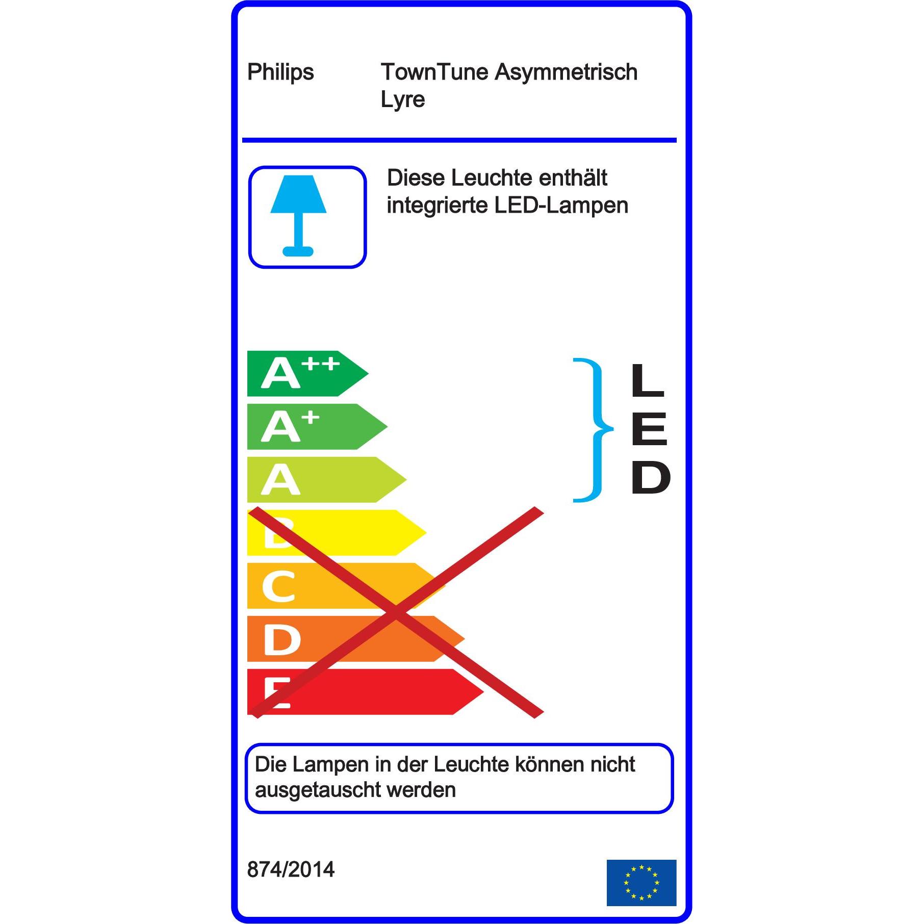 Thumbnail - Philips, Gartenbeleuchtung, TOWNTUNE ASYMMETRIC LYRE-LED Module 1200 49769900 (1200 lm, IP66)