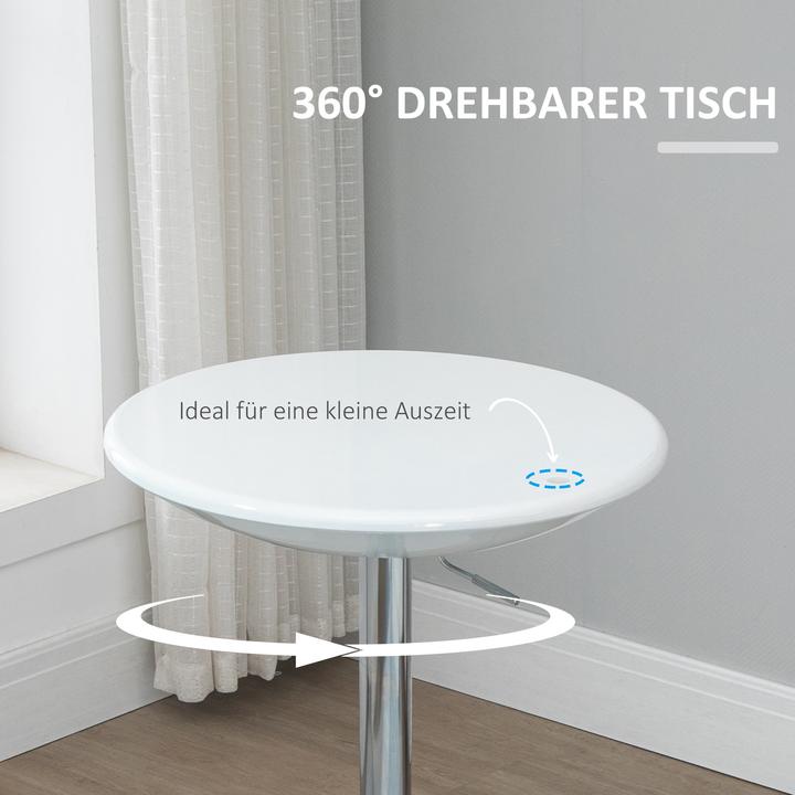 Actual product image Homcom Metal bar table stand and plate base, Movable 360-degree table top (Ø 61 x 97 cm)