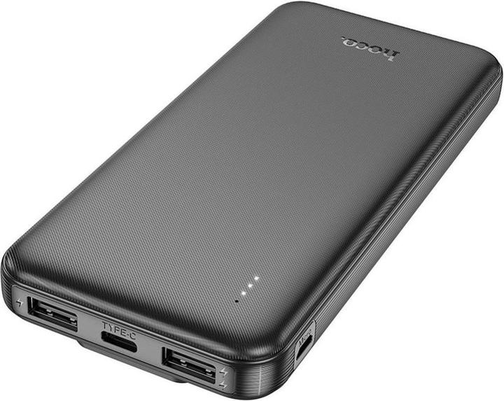 Actual product image Hoco Power bank Powerbank 10000 mAh 2A with built-in cables USB C + Lightning J118 black (10000 mAh, 37 Wh)
