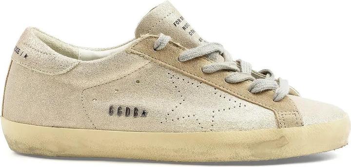 Cuir métallisé, cuir velours beige