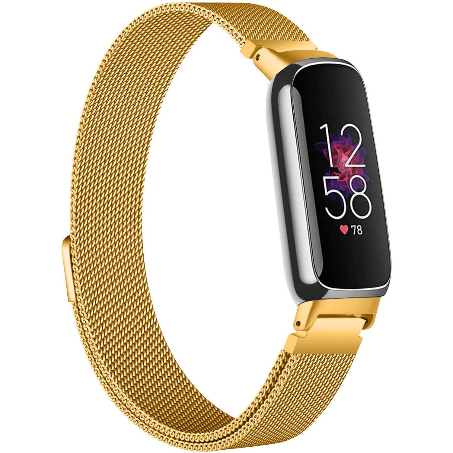 Strap-it Milanaise Armband (Edelstahl, Inspire 3), Uhrenarmband, Gold