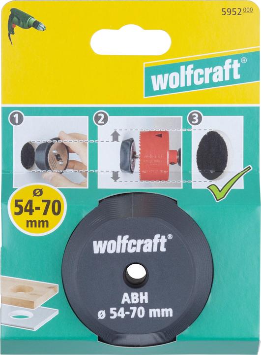 Productafbeelding wolfcraft wolfcraft 1 Aufbohrhilfe Ø54-70mm (70 millimeter)