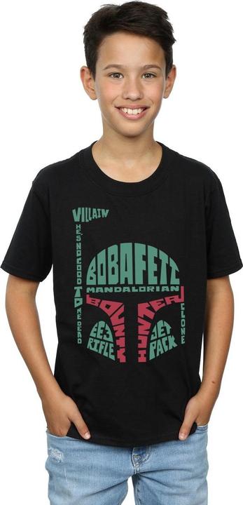 Produktbild Star Wars Boba Fett Text Head TShirt Jungen (152, 158)