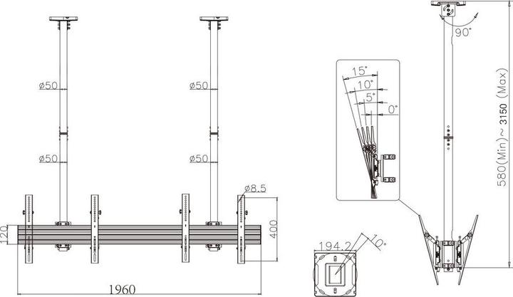 Produktbild Multibrackets M Ceiling Mount Pro MBC2X1U2