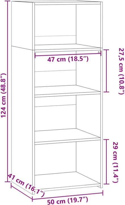 Image du produit vidaXL Buffet haut (50 x 41 x 124 cm)
