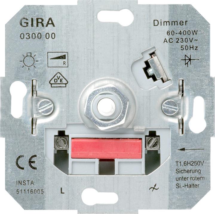 Produktbild Gira LED Dimmer Drehaus 20-200W 030000 Glühlampe