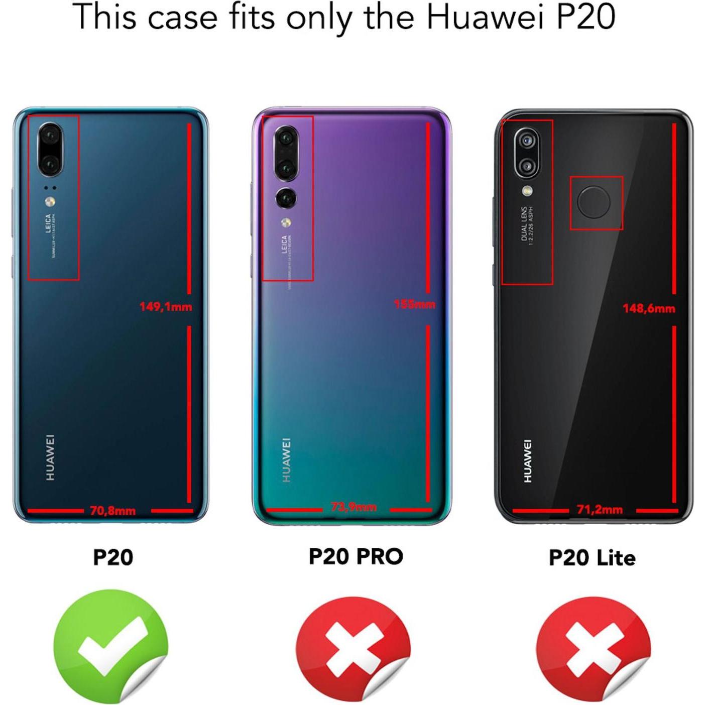 Thumbnail - Nalia Ring Handyhülle (Huawei P20), Smartphone Hülle, Schwarz