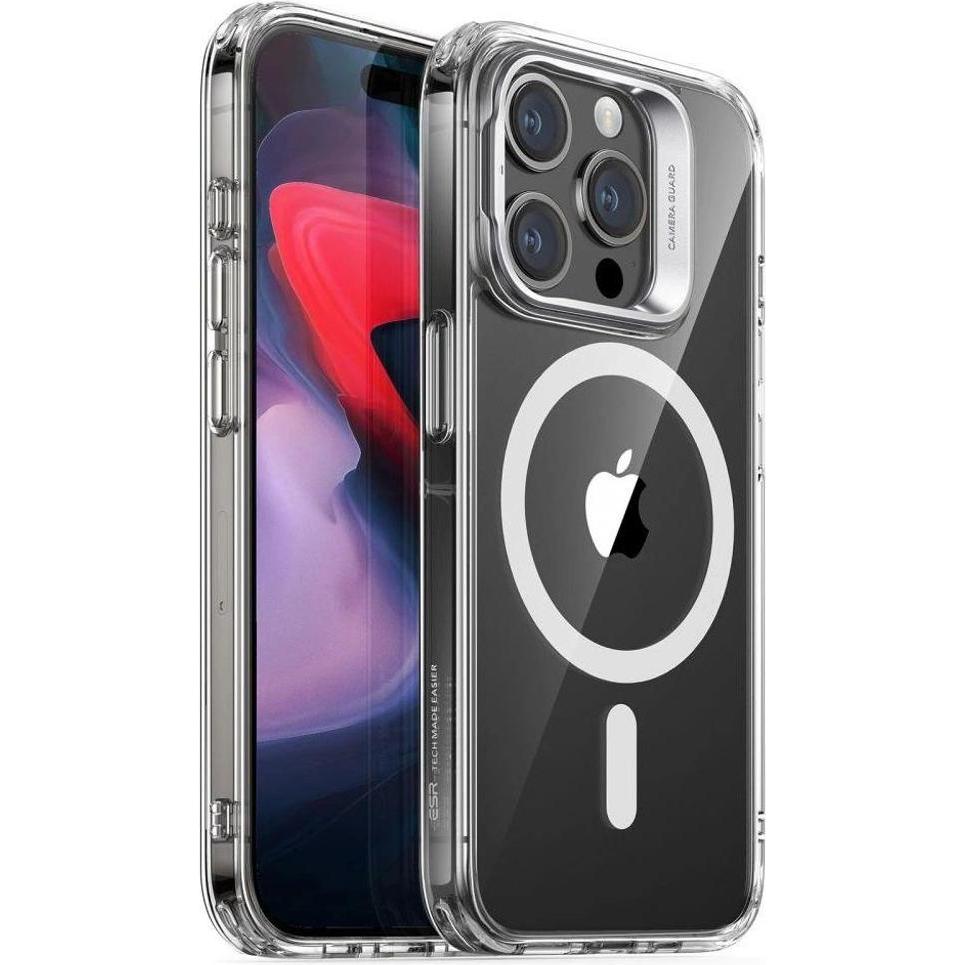 ESR Classic Kickstand Halolock Magsafe Iphone 15 Pro Clear (Apple iPhone 15 Pro), Smartphone Hülle, Transparent