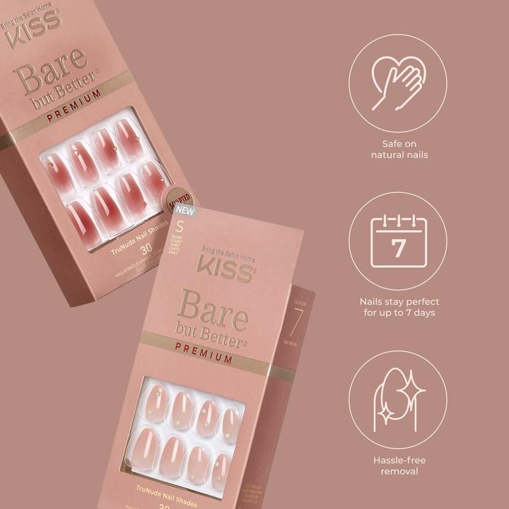 Produktbild KISS Bare-But-Better Premium Gel Nails - 30 Pieces (Kunstnägel)
