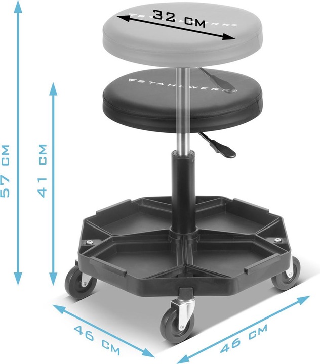 Actual product image Stahlwerk Workshop stool WRH-57 ST Black with 120 kg load capacity Workshop seat (1 x)